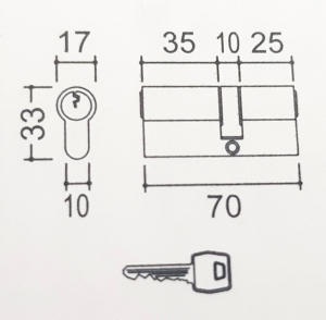 Zylinder C603 Schlüssel/Schlüssel Chrom